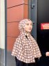 Atika - Beige Mønstred Bomuld Hijab - Mirach