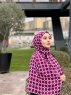 Atika - Bordeaux Mønstred Bomuld Hijab - Mirach