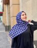 Atika - Marine Blå Mønstred Bomuld Hijab - Mirach