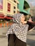 Atika - Hvid Mønstred Bomuld Hijab - Mirach