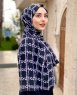 Ayah - Sort Mønstred Bomuld Hijab - Mirach