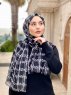 Ayah - Sort Mønstred Bomuld Hijab - Mirach