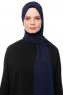 Aylin - Marine Blå Medine Silk Hijab - Gülsoy