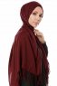 Aysel - Mørke Bordeaux Pashmina Hijab - Gülsoy