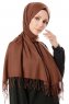 Aysel - Mørkebrun Pashmina Hijab - Gülsoy