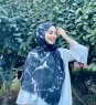 Benazir - Sort Mønstred Bomuld Hijab