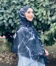 Benazir - Sort Mønstred Bomuld Hijab