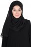 Carin - Sort Praktisk Chiffon Hijab