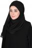Carin - Sort Praktisk Chiffon Hijab