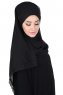 Carin - Sort Praktisk Chiffon Hijab