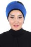 Clara - Blå & Sort Bomuld Turban
