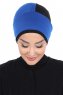 Clara - Blå & Sort Bomuld Turban