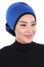 Clara - Blå & Sort Bomuld Turban