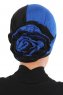 Clara - Blå & Sort Bomuld Turban