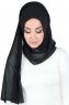 Disa - Sort Praktisk Chiffon Hijab