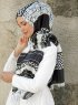 Dounia - Sort Mønstrede Hijab - Sal Evi