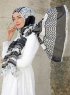 Dounia - Sort Mønstrede Hijab - Sal Evi