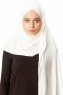 Duru - Creme & Hvid Jersey Hijab