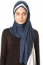 Duru - Marine Blå & Creme Jersey Hijab