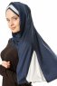 Duru - Marine Blå & Grå Jersey Hijab