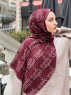 Elyas - Bordeaux Mønstred Bomuld Hijab - Mirach