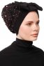 Enfleda - Sort & Burdeos Turban