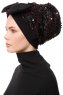 Enfleda - Sort & Burdeos Turban