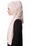 Eslem - Beige Pile Jersey Hijab - Ecardin