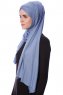 Eslem - Indigo Pile Jersey Hijab - Ecardin