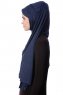 Eslem - Marine Blå Pile Jersey Hijab - Ecardin