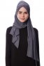 Eslem - Mørkegrå Pile Jersey Hijab - Ecardin