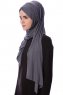 Eslem - Mørkegrå Pile Jersey Hijab - Ecardin
