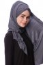 Eslem - Mørkegrå Pile Jersey Hijab - Ecardin