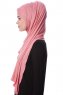 Eslem - Mørkrosa Pile Jersey Hijab - Ecardin