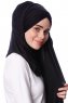 Eslem - Svart Pile Jersey Hijab - Ecardin