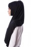 Eslem - Svart Pile Jersey Hijab - Ecardin