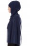Evren - Marine Blå Chiffon Hijab