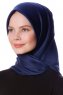 Eylul - Marine Blå Kvadrat Rayon Hijab