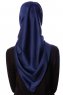 Eylul - Marine Blå Kvadrat Rayon Hijab