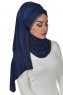 Filippa - Marine Blå Praktisk Bumuld Hijab - Ayse Turban