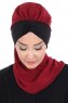 Gill - Bordeaux & Sort Praktisk Hijab