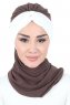 Gill - Brun & Creme Praktisk Hijab