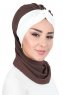 Gill - Brun & Creme Praktisk Hijab
