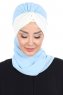 Gill - Lyseblå & Creme Praktisk Hijab