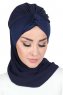 Gill - Marine Blå & Marine Blå Praktisk Hijab