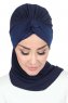 Gill - Marine Blå & Marine Blå Praktisk Hijab