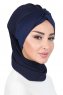 Gill - Marine Blå & Marine Blå Praktisk Hijab