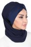 Gill - Marine Blå & Marine Blå Praktisk Hijab