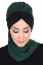 Gill - Mørkegrøn & Sort Praktisk Hijab