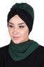 Gill - Mørkegrøn & Sort Praktisk Hijab